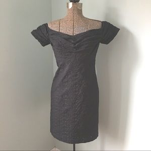 Janet Russo Black Off the Shoulder Dress